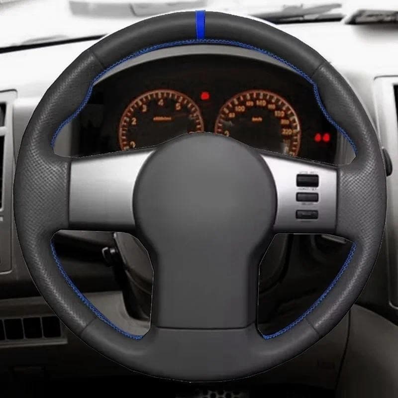 Interior Do Carro Volante Capa Mão Trança Acabamento De Couro Perfurado Para Nissan Pathfinder III Frontier Navara Xterr
