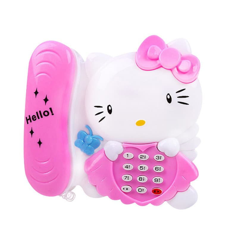 Telefone infantil educação infantil educacional KT gato telefone brinquedos educativos brinquedos luminosos tenda de voz