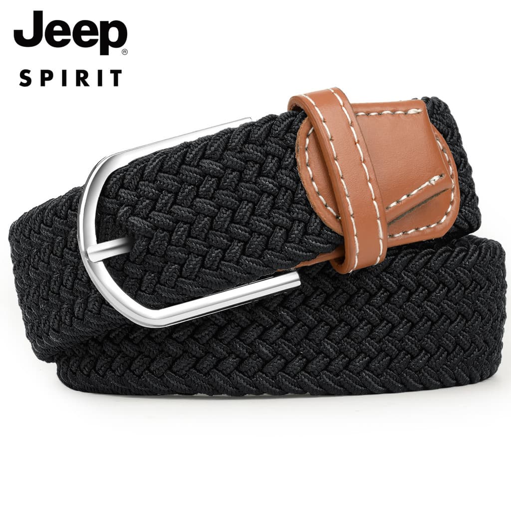 Jeepspirit cinto trançado de lona masculino não poroso elástico cinto masculino estudante jovem Jeans cinto