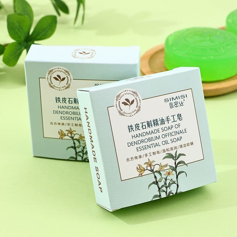 Sabonete Dendrobium de seda Sabonete artesanal para banho Lavagem facial Sabonete de banho nutritivo antiácaro 8.23