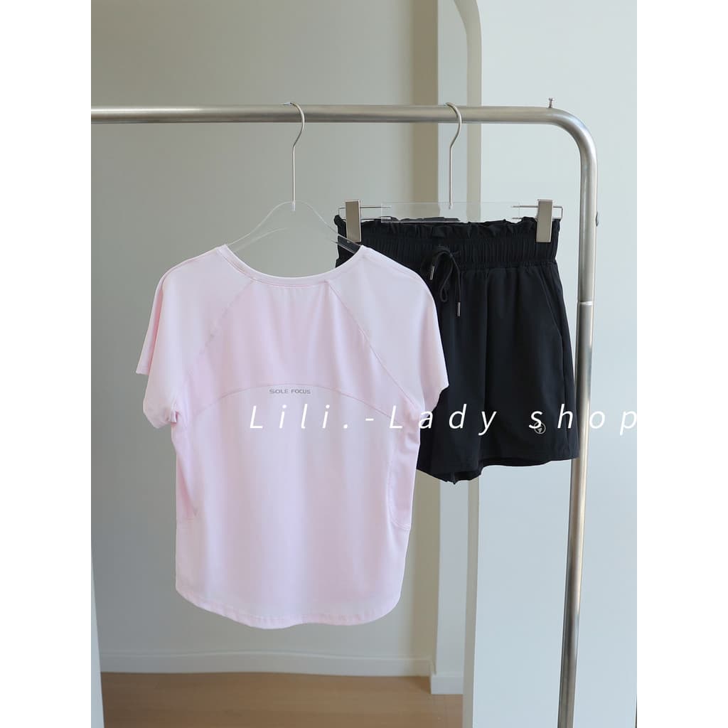 Terno de Fitness feminino fino solto mais magro olhar Yoga Wear de manga curta de secagem rápida topo profissional corre