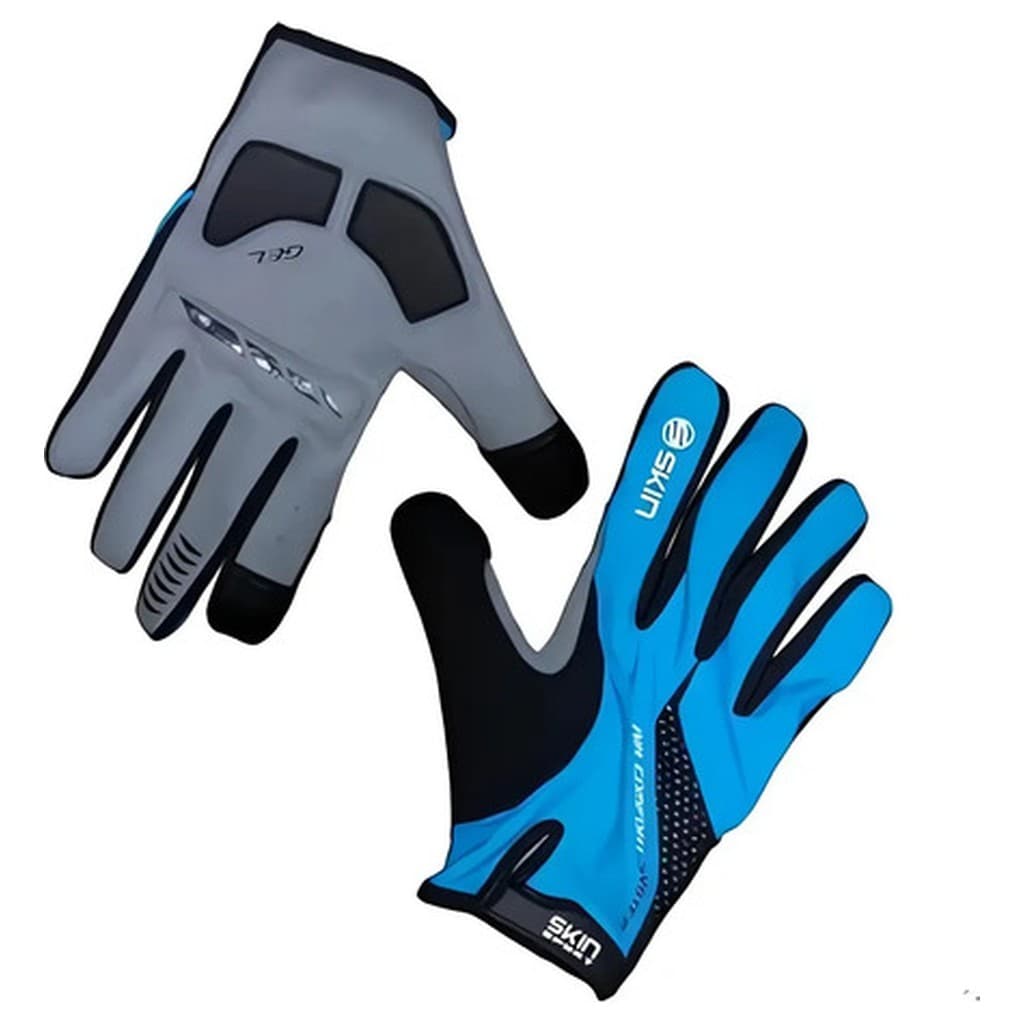 Luva Ciclismo Skin Sport Air Gel Azul GG Tamanho Grande Bike Ciclismo Masculino Feminino