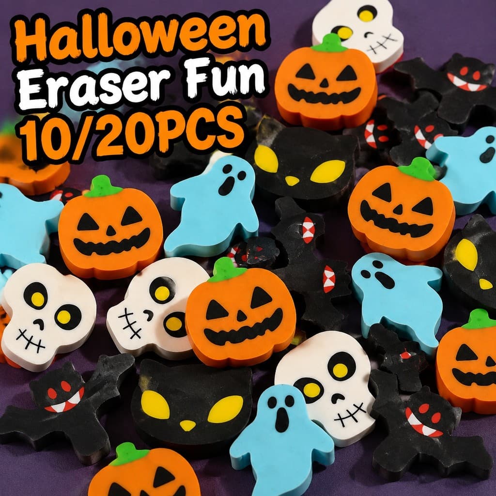 10/20 Pcs Aleatório Bonito Festa De Halloween Favor Borrachas Recompensas Escolares
