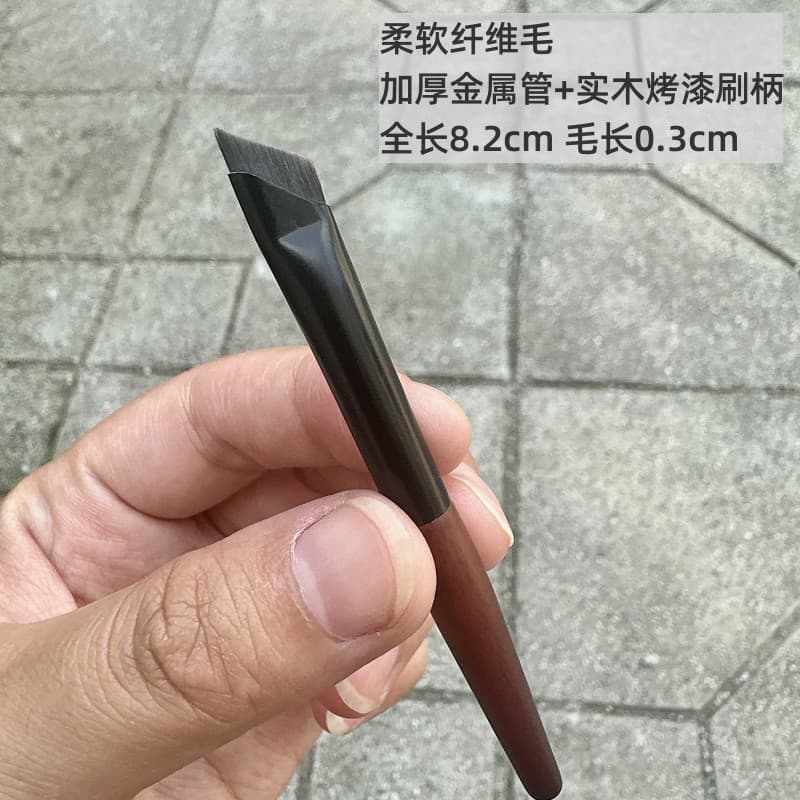 Cangzhou Mini lâmina pincel de sobrancelha pincel de delineador plano chanfrado Ultra-fino deitado bicho da seda olho ga