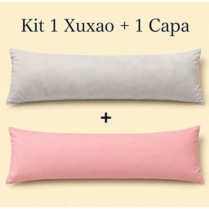 kit 1 Travesseiro de Corpo Xuxão 1.40 x 40 cm + Capa com zíper - PROMOÇÃO