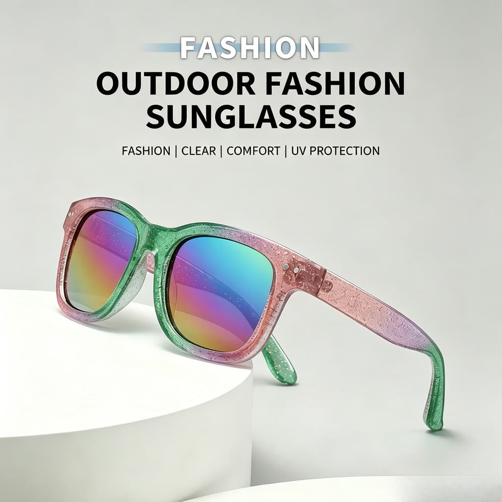 Novo estilo europeu americano óculos de sol três cores combinando óculos de sol Anti-ultravioleta feminino na moda rua t