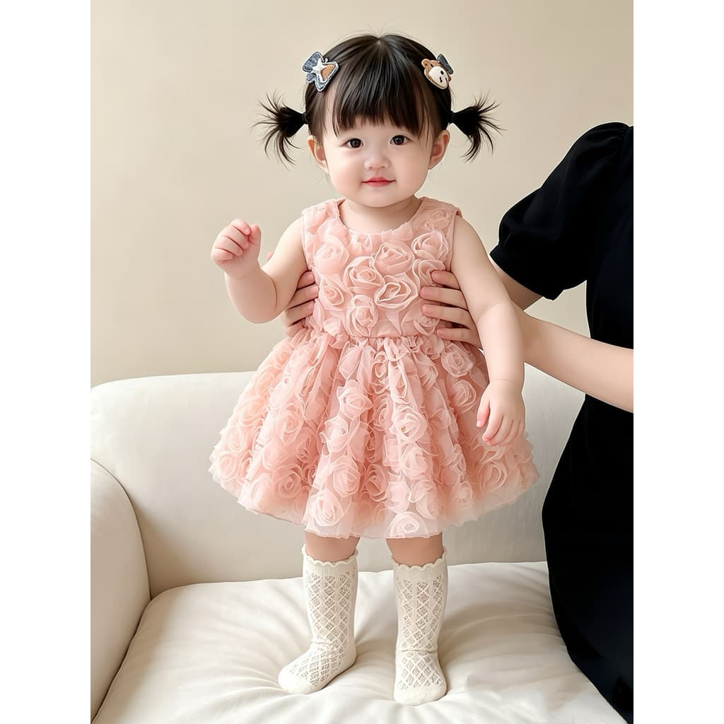 Roupas de bebê verão estilo fino vestido de princesa menina pequena idade mensal bebê cem dias banquete pegar semana ves