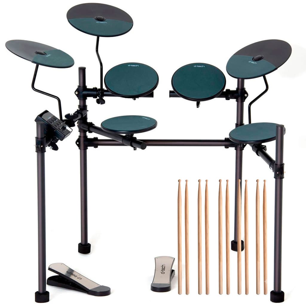 Bateria Eletrônica D-tech Pulse P/ Estudo + Baquetas Brinde Preto