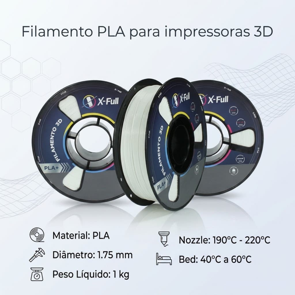 Filamento Pla Para Impressora 3d 1.75mm 1kg X-full
