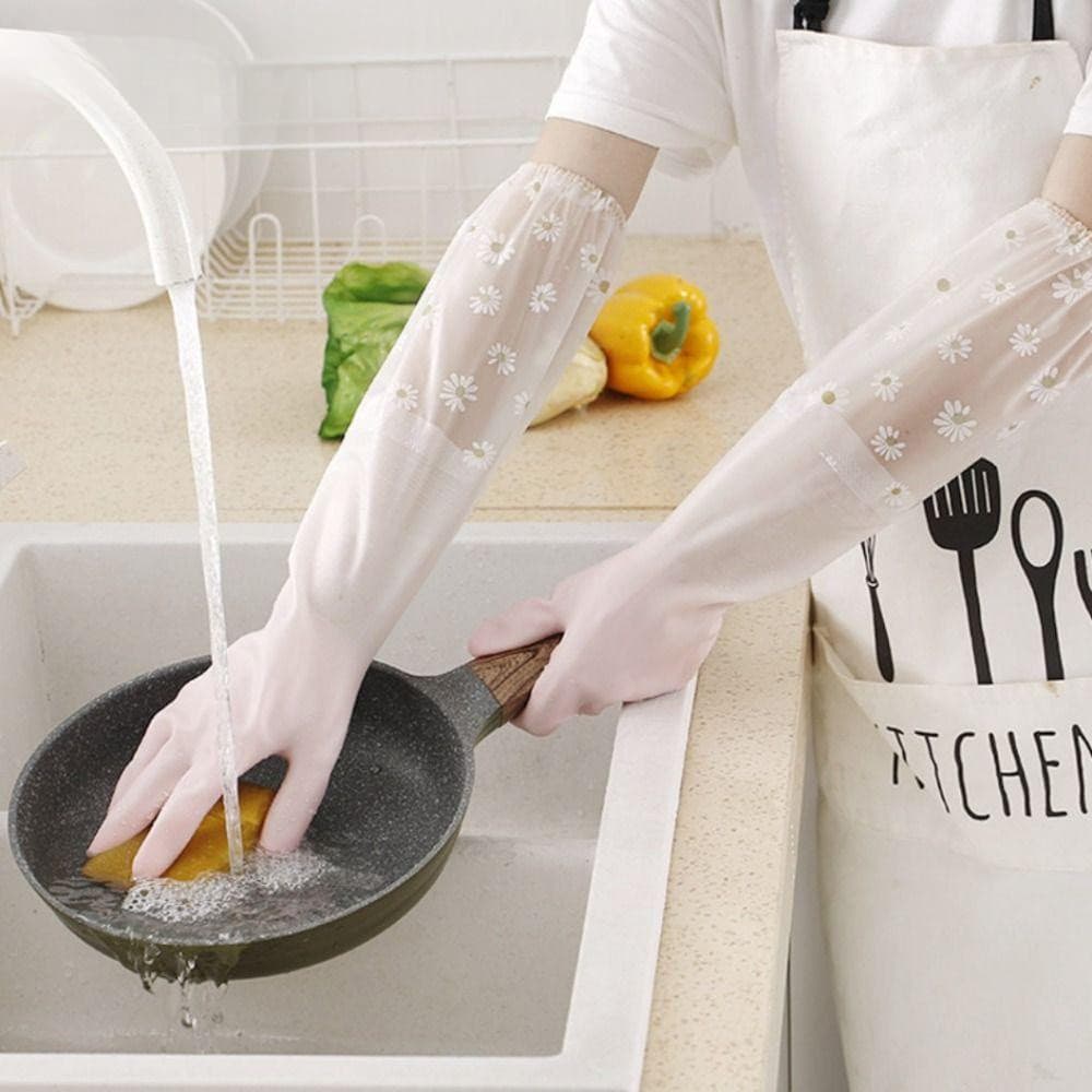 Luvas De Lavar Louça De Silicone Duráveis E Grossas Para Uso Doméstico