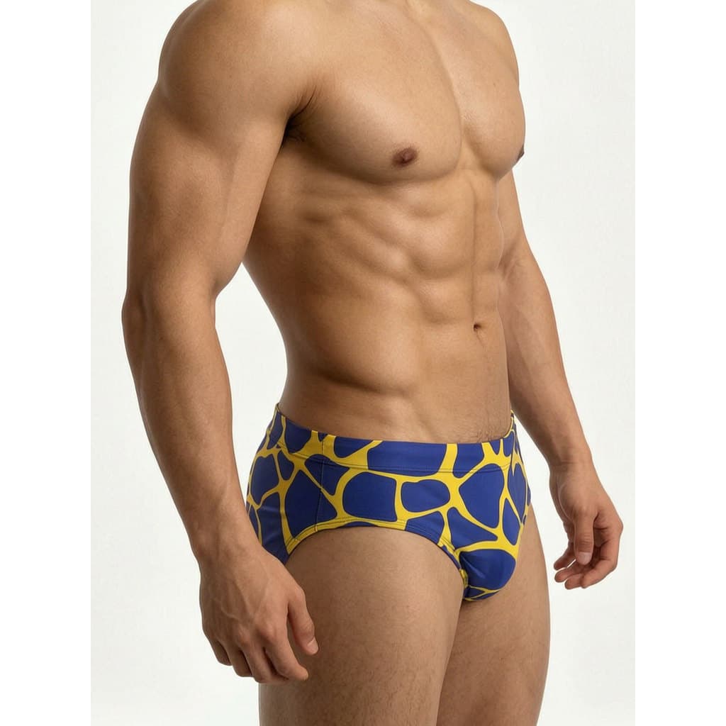 UXH Cuecas masculinas estampadas de cintura baixa, calções de banho esportivos para praia, moda jovem, biquíni fashion