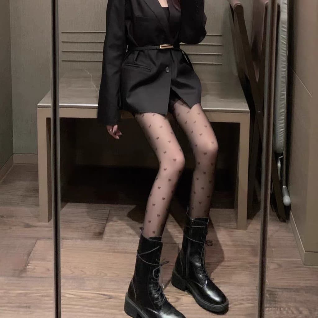 Meias-calças borboleta, novas meias-calças finas estilo Lolita japonês para primavera/verão, meias que realçam as pernas
