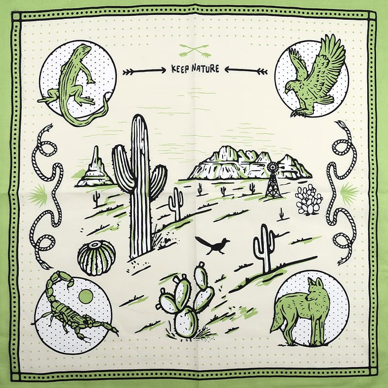Cactus puro algodão Retro lenço quadrado babador lenço ciclismo das mulheres dos homens dança de rua Ami cáqui vintage H