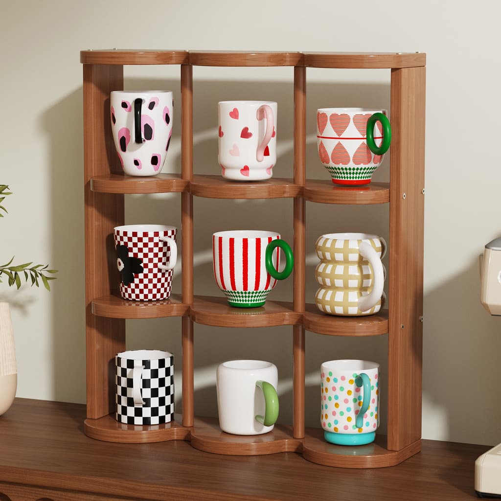 Suporte de copo treliça rack zodíaco grade conjunto chá copo água caneca rack Desktop Jiugong grade ornamento rack armaz