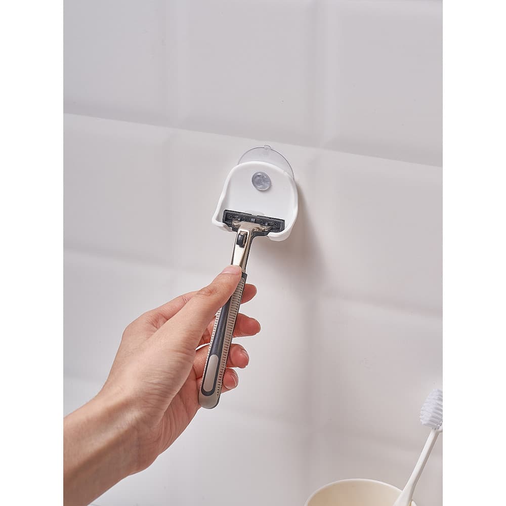 Ventosa navalha prateleira masculina Manual navalha sem perfuração gancho meninas navalha prateleira de armazenamento