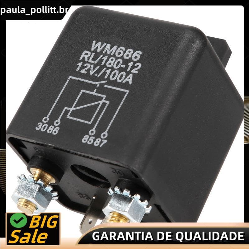 12V 100Amp Interruptor Liga/Desliga Resistente De 4 Pinos Relé De Carga Dividida Para Van De Barco Automotivo Preto