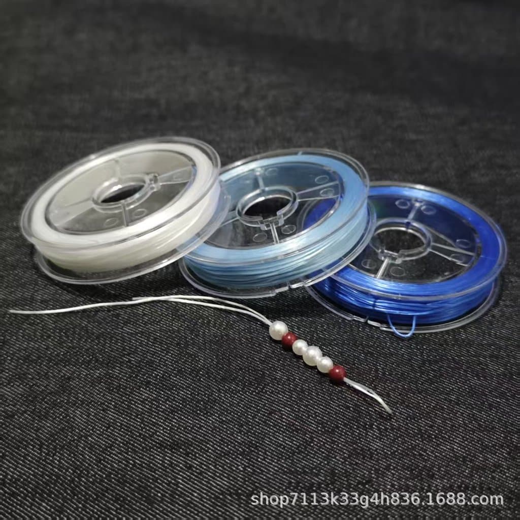 0.4 fio elástico de seda plana frisado fio artesanal diy pulseira fio elástico Wenwan jóias corda trançada