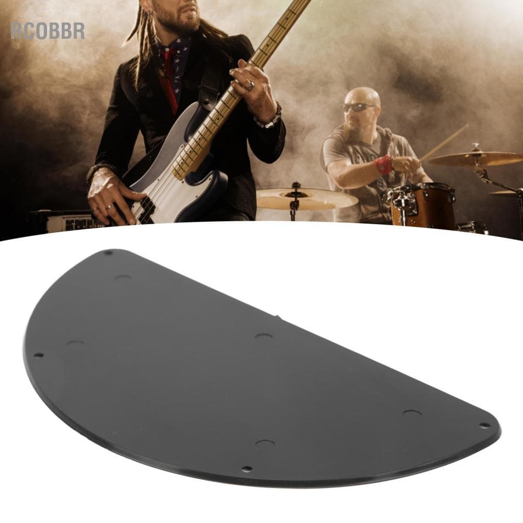 Rcobbr Placa de cobertura de cavidade de guitarra de plástico preta 4 furos Pickguard traseiro para baixo Design leve e