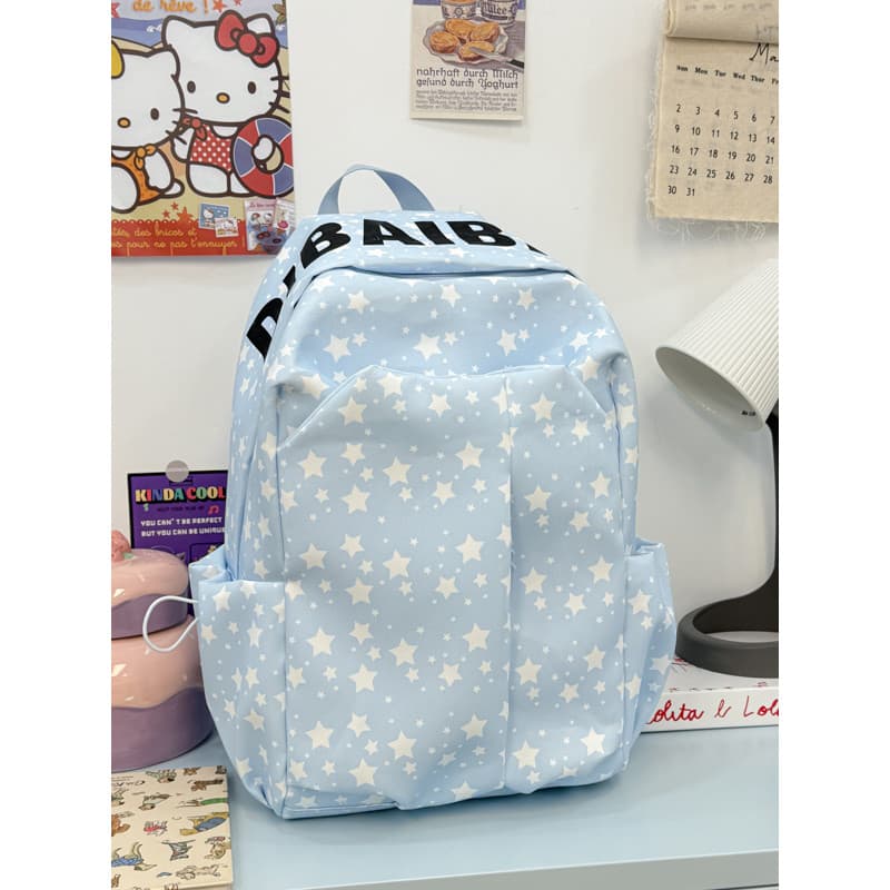Mochila feminina para estudantes do ensino fundamental e médio, grande capacidade, novo estilo, estrela fresca, leve, pa