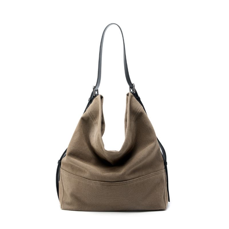 Bolsa tote premium De Couro Nas Axilas , Atacado , Nicho Artístico , Portátil De Ombro Único , De Lona De Grande Capacid