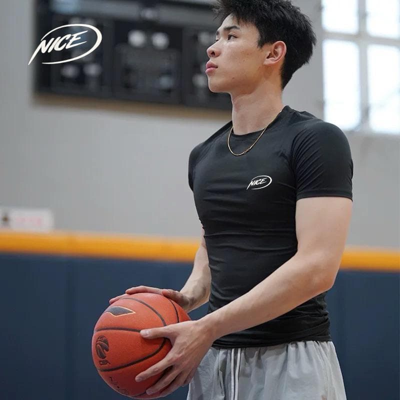 NICE novo estilo calças de basquete masculino treinamento esportivo camiseta de manga curta terno de tiro camisa de fund