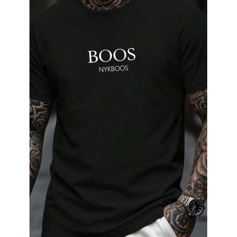 Camisa Algodão Camiseta Masculina Gola Redonda Algodão Moda Basica NYKBOOS HALLENA