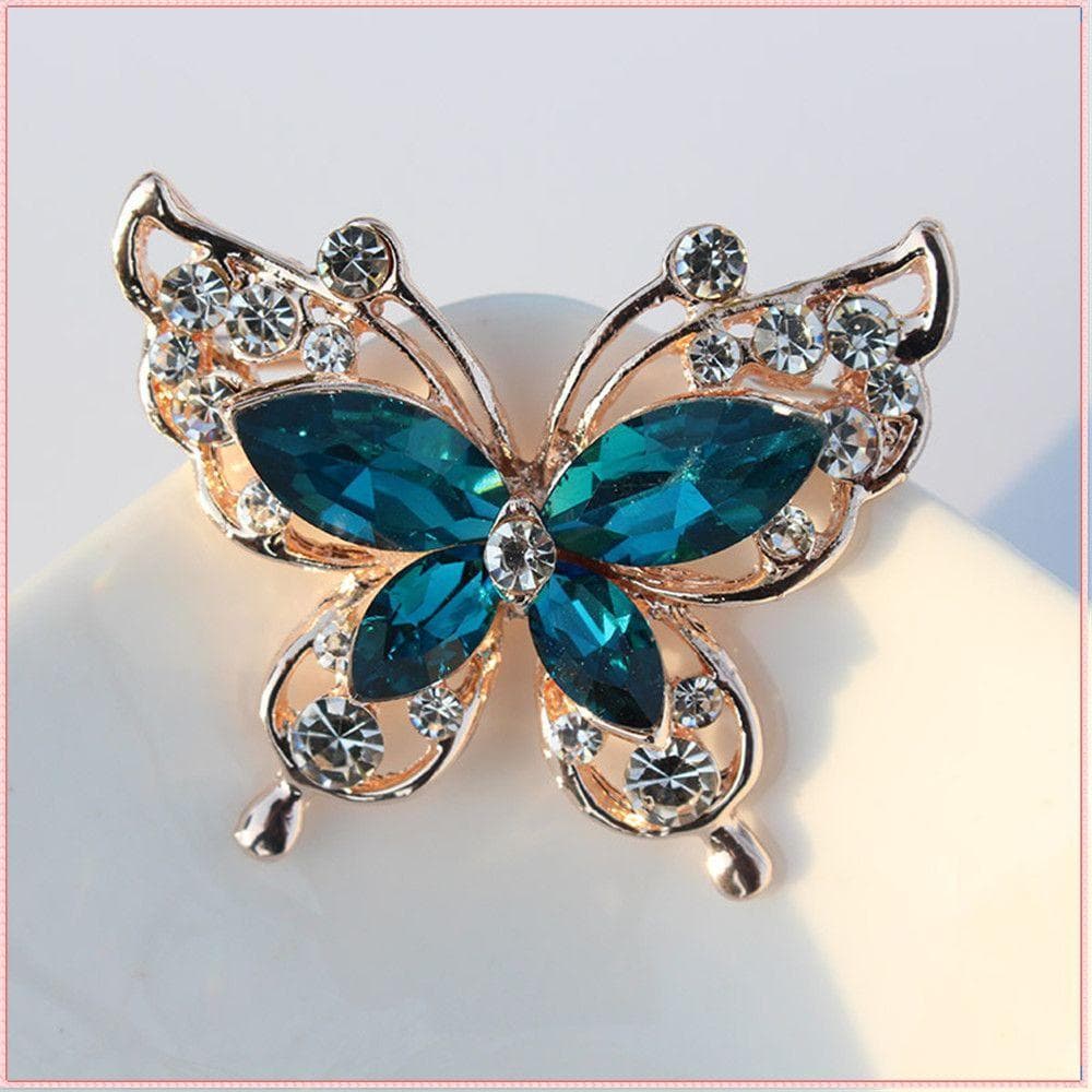 Broche -Acessório De Vestuário Suéter De Liga Borboleta Cristal