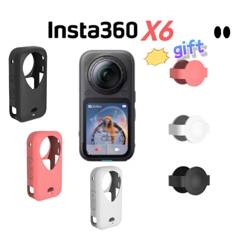 Em Estoque Capa Protetora De Silicone Para Insta360 X6 Com Tampa De Lente