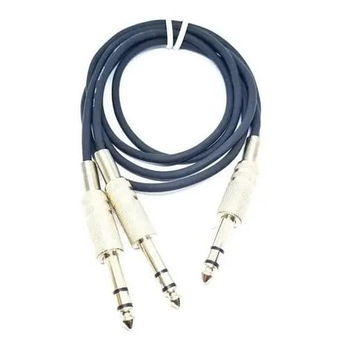 Cabo P10 Splitter  Em Y 1 P10  P/ 2 P10 Todo Estéreo 3m