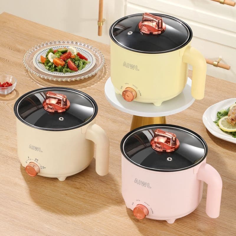 Panela elétrica multifuncional doméstica panela pequena dormitório estudantil macarrão cozinhar panela quente panela de