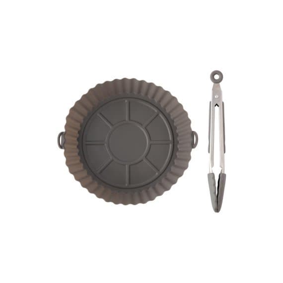 Kit Forma Redonda E Pegador Para Fritadeira Air Fryer 16cm