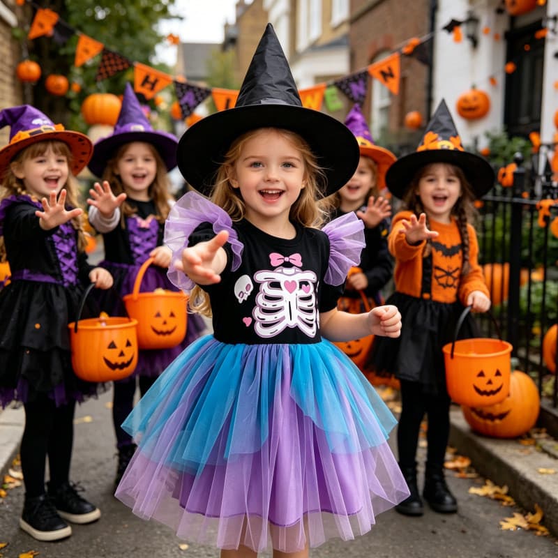Vestido de Halloween para meninas roxo azul gaze Pettiskirt cos fantasia de Performance
