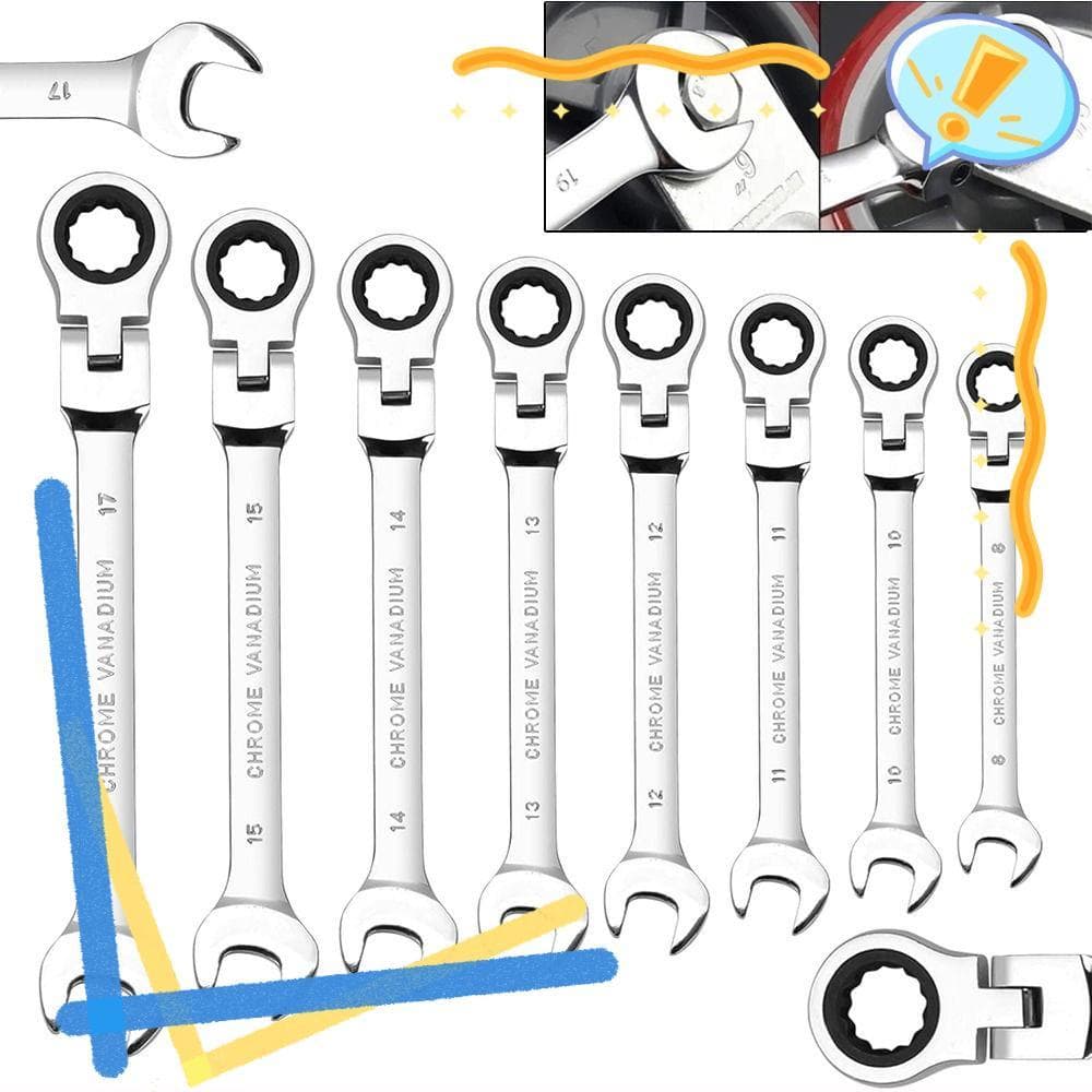 Chave De Catraca De Cabeça Dupla , Chaves Combinadas 6-22 Mm De Liberação Rápida , Cabeças Duplas