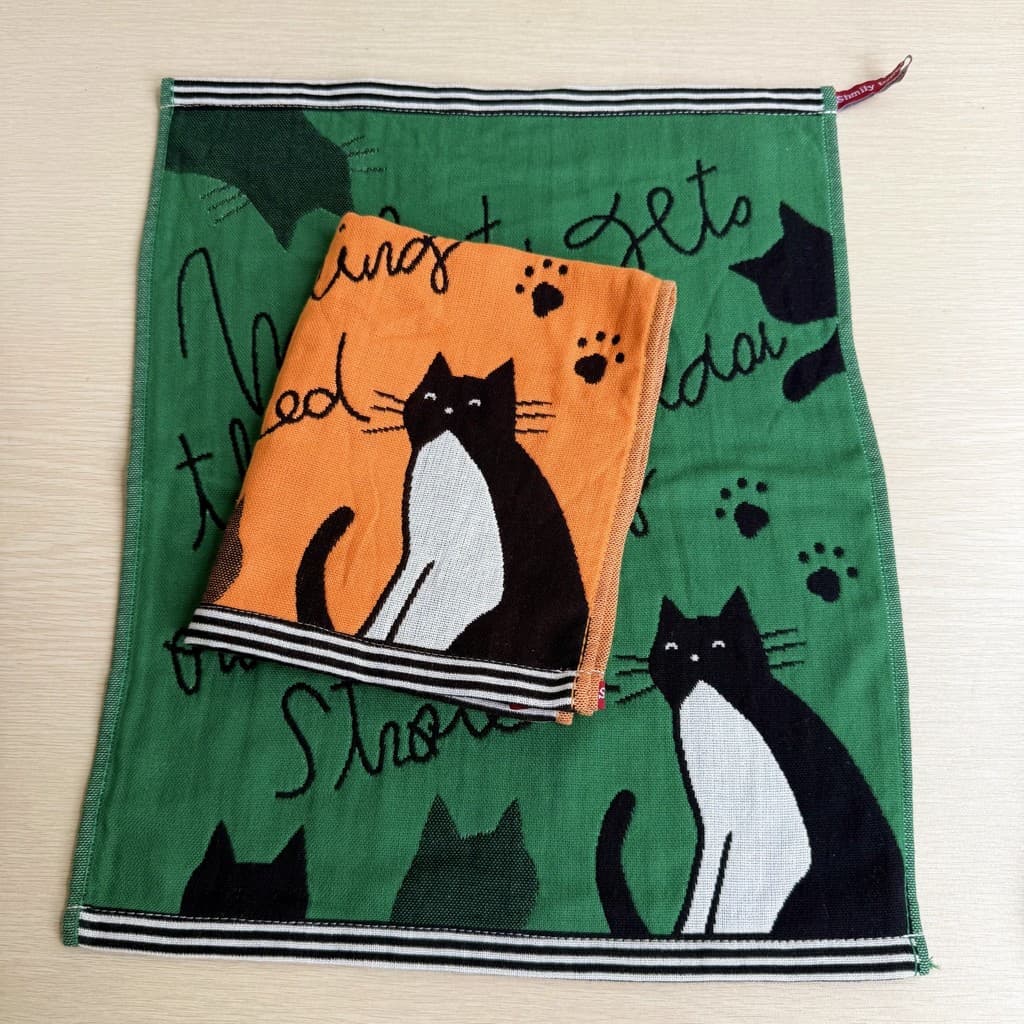 Departamento de gatos mantimentos em branco gatinho puro algodão toalha quadrada toalha de mão dos desenhos animados jap