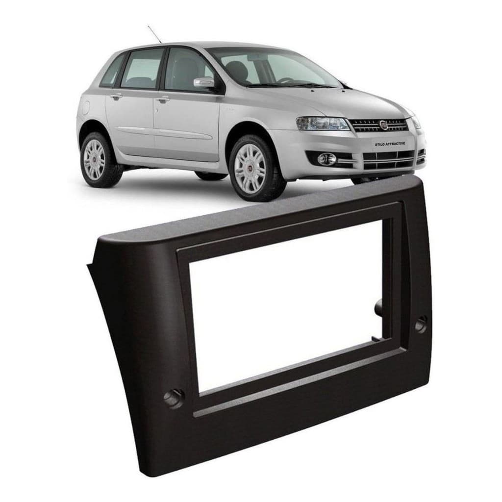 Moldura Painel Dvd 2din Central Multimídia Stilo Preta