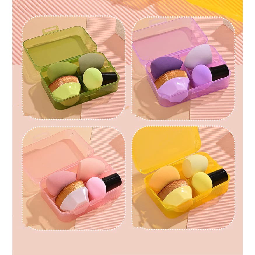 KIT 4 Pincel de Maquiagem Para Base Alta Qualidade