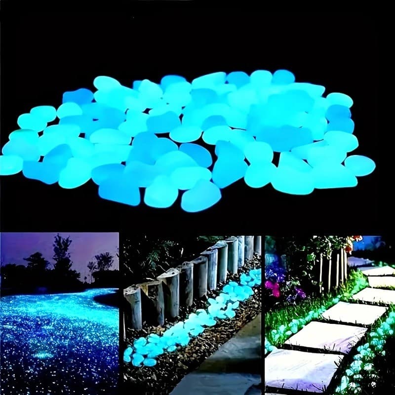 100 Pçs Pedra De Rocha Luminosa Escuro Jardim Seixos Calçada Decoração Do Tanque De Peixes Aquários Tanques Tear