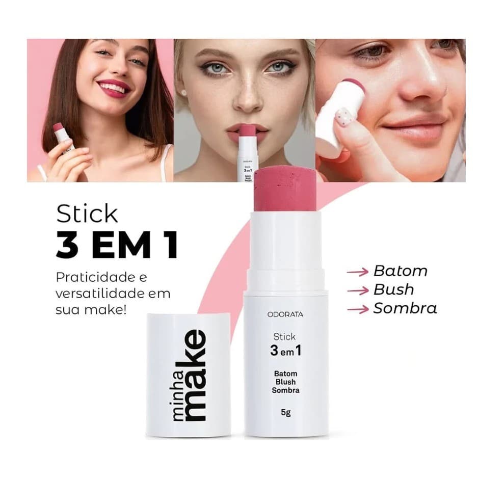 Stick 3 em 1 Blush Batom Sombra Com Vitamina E Minha Make 5g Odorata
