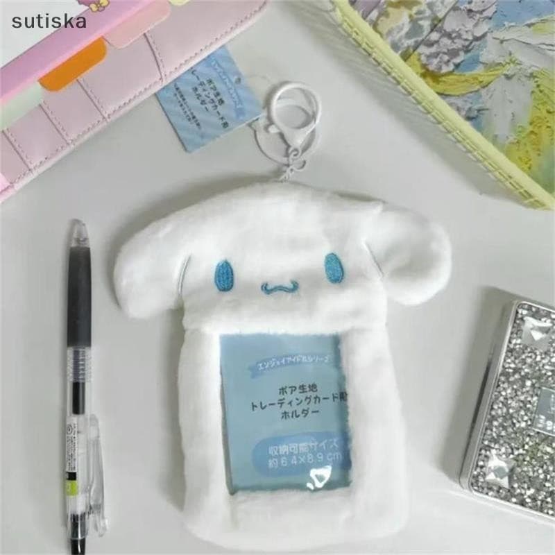sutiska Bonito Sanrio Cinnamoroll Titular Do Cartão De Identificação De Pelúcia Fotográfico Ídolo 3 Polegada Foto Displa