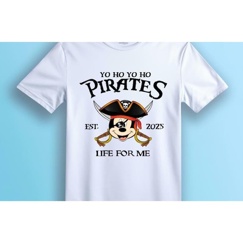 Camiseta Feminina Casual Plus Size De Algodão Com Estampa De Pirata De Personagem Da Disney