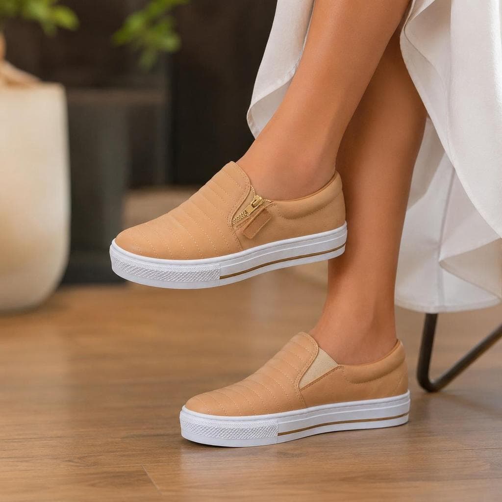Sapatilha Feminina Slip On Tênis Meia Casual Leve Respirável Confortável 34 ao 43
