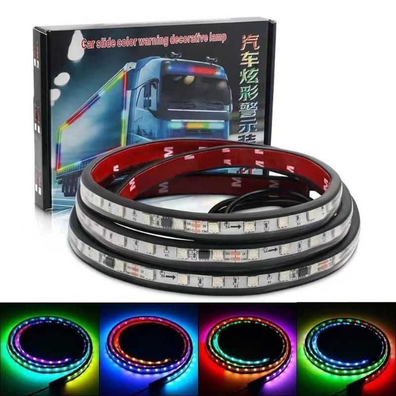 12V 24V Carro Caminhão Grade Luz De Corrida À Prova Dwaterproof Água Sete Cores Controle Remoto Fluxo Guia Do Capa Fanta