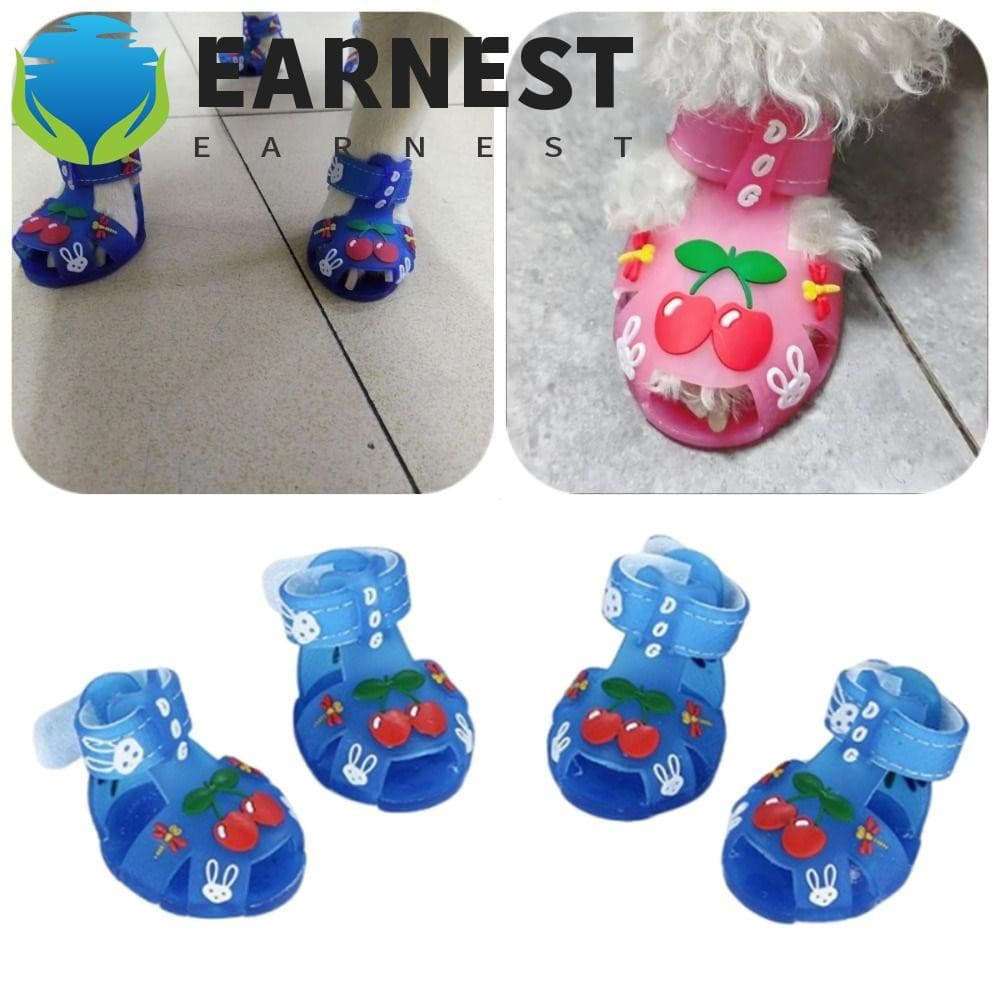EARNEST 4 Pçs/Set Sandálias De Geléia De Verão Para Cachorro , Sapatos De Respiráveis Ajustáveis De Desenho Animado , An