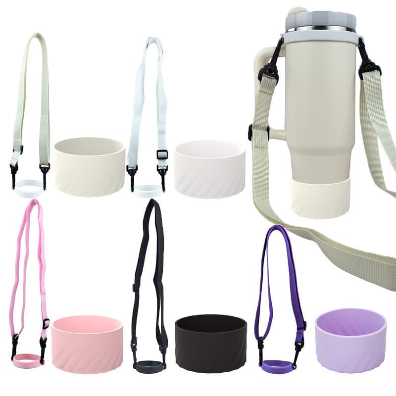 Conjunto de Alça de Garrafa de água e Capa de Silicone para Garrafas Bota Protetora para Garrafa de água
