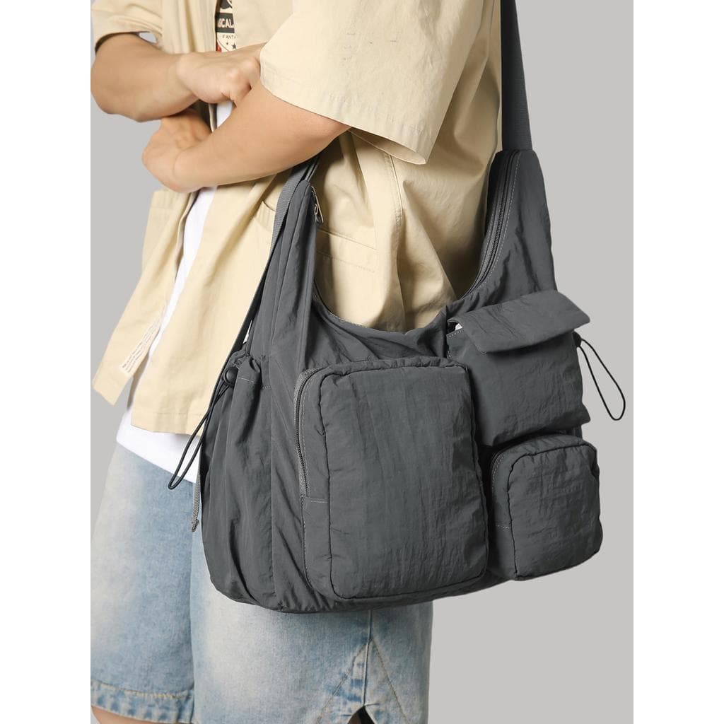 Bolsa mensageiro retrô de grande capacidade japonesa Casual com vários bolsos bolsa mensageiro All-Match Commuter Shoul