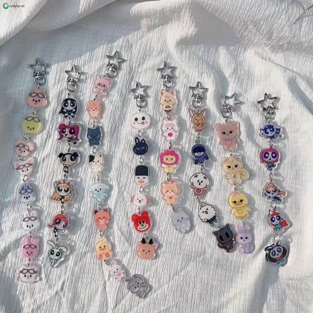 Chaveiro Acrílico Estrela Dos Desenhos Animados-Colecionável Bonito De Dupla Face Estilo Coreano