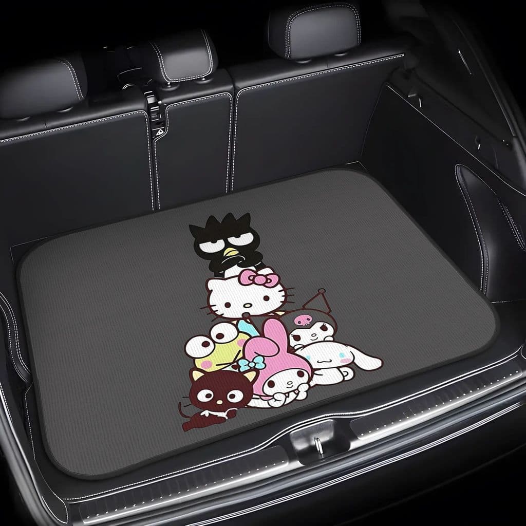 Tapete de porta-malas de carro Hello Kitty de 1 peça - Tapete de porta-malas antiderrapante e fácil de limpar, tapete de