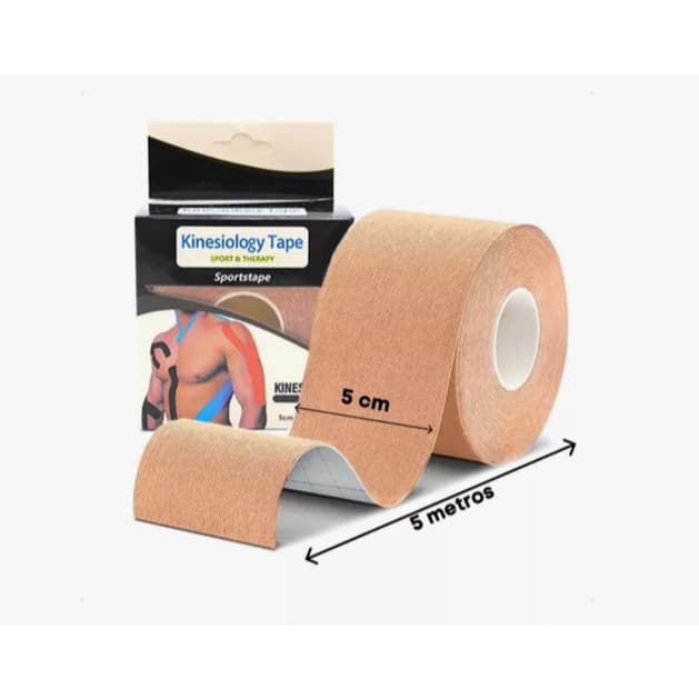 Kit 10 Fita Kinesio Tape Bandagem adesiva funcional alivia a dor Bandagem Elástica 5cm X 5m cor aleatória
