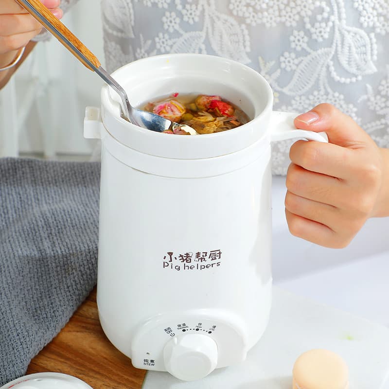 Copo de guisado elétrico para saúde de escritório, panela pequena de cerâmica, Mini sopa automática, Congee, leite quent
