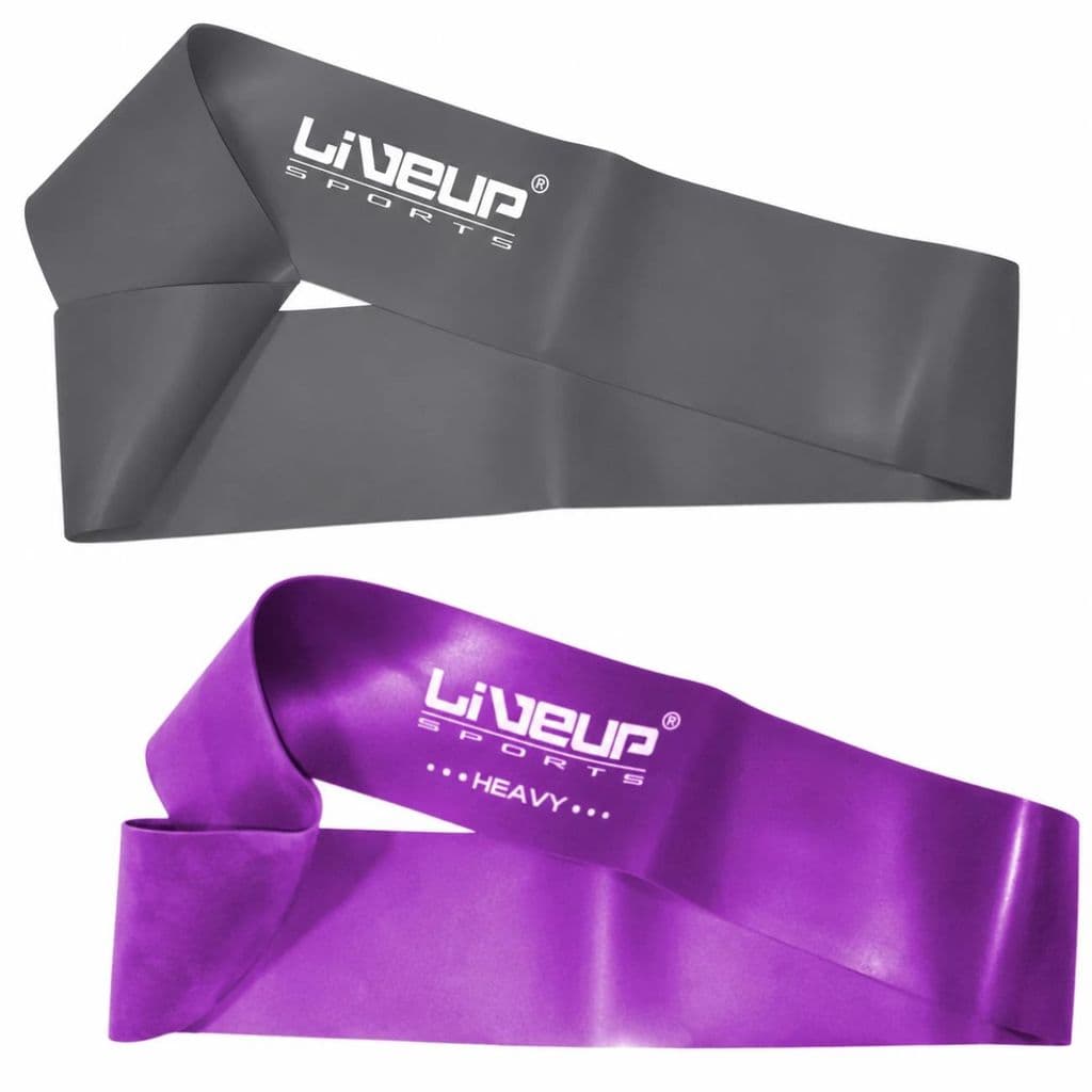 Kit Mini Band Super Forte Roxa + Mini Band Extra Forte Cinza Exercicios Pilates
